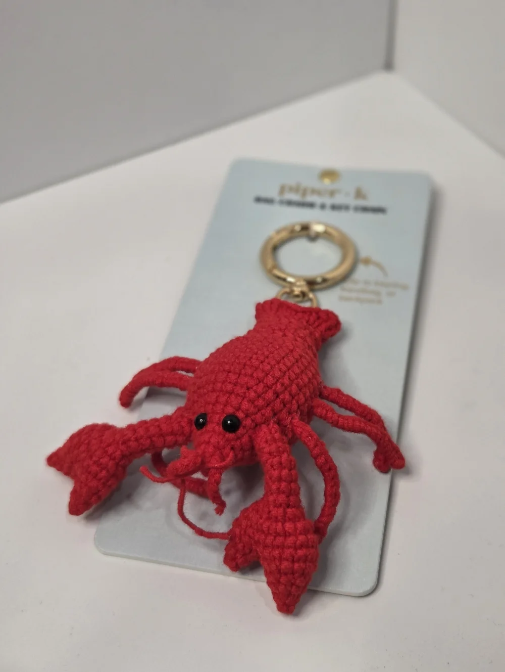 🦞▪️Piper K  ▪️Uk Exclusive Red Crochet Lobster Keychain